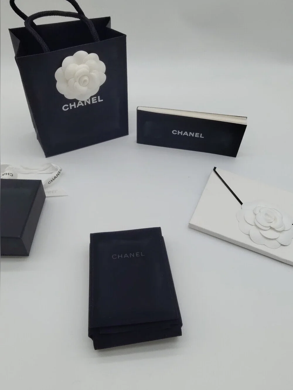 CHANEL Fine Jewelry Packaging Set Camellia Jewelry Box Ribbon Bag Booklet